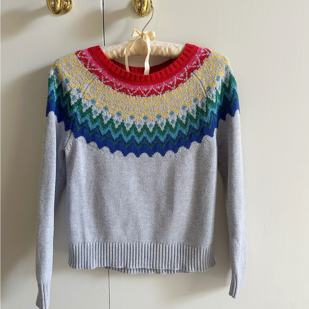 Gymboree big girls colorful Fairisle knit sweater